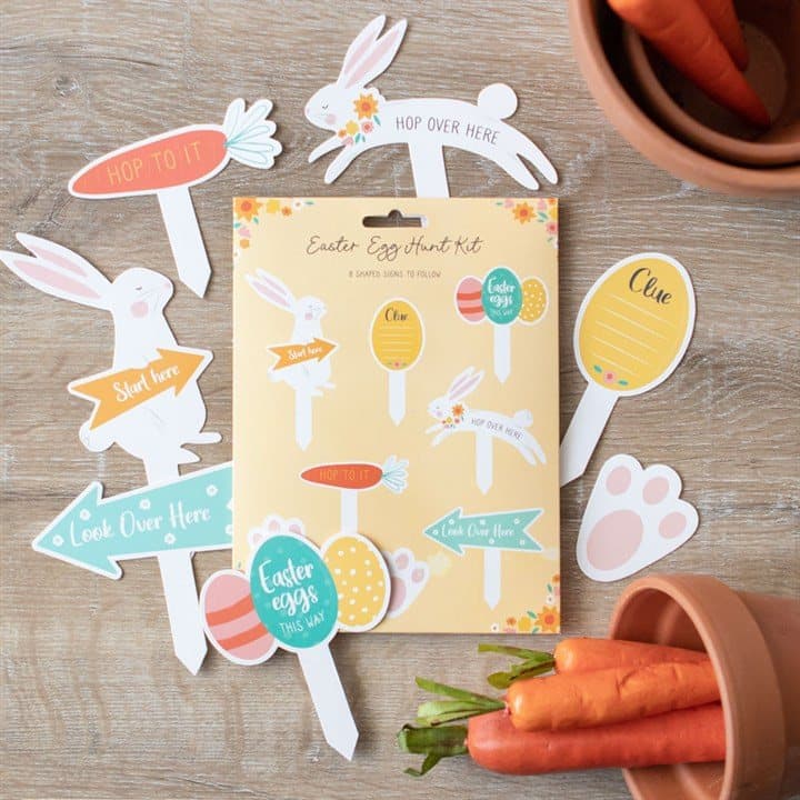 Easter egg hunt cardboard sign kit with arrows