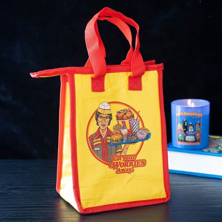 Eat Your Worries insulated lunch bag by Steven Rhodes