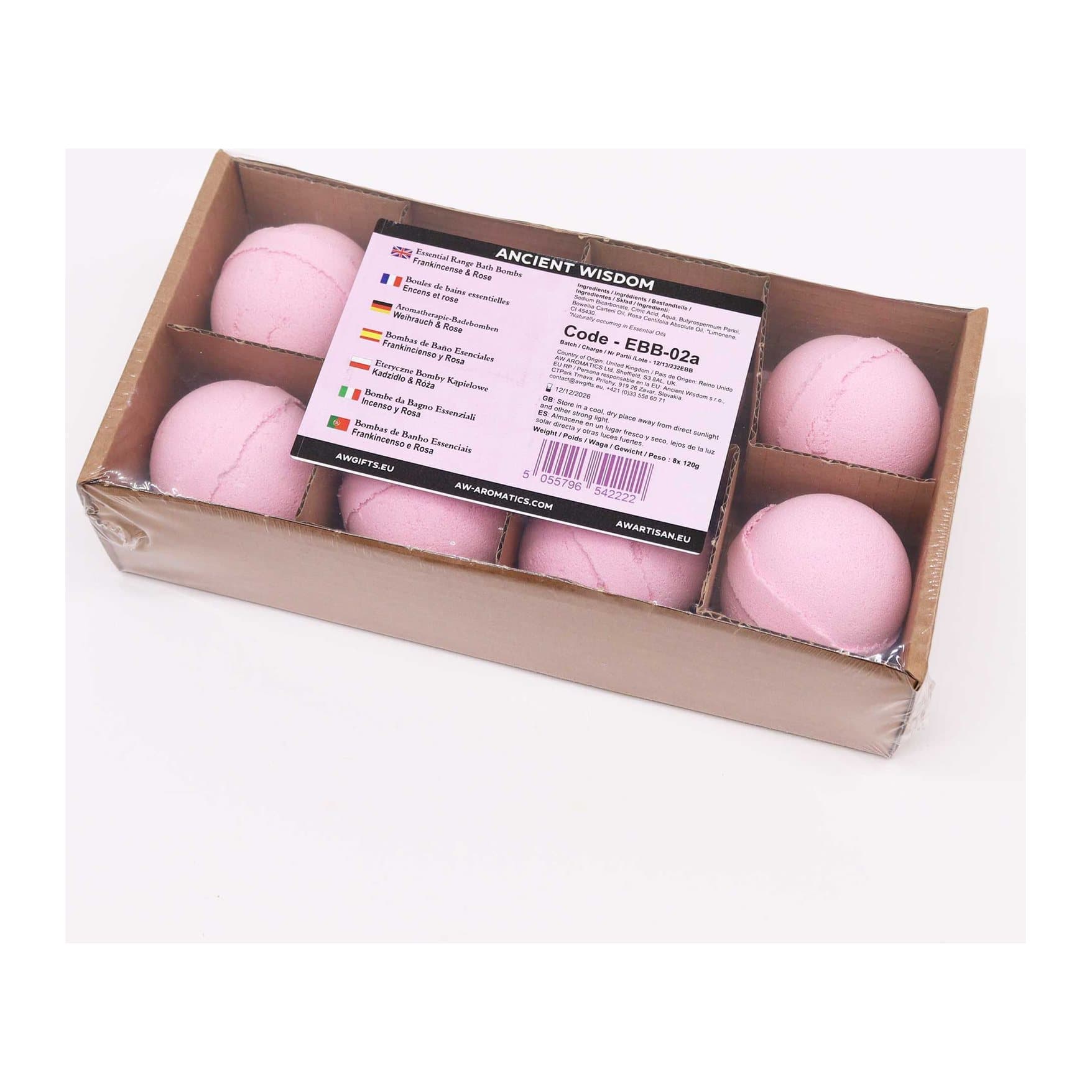 Frankincense and rose bath bomb, pack of 2