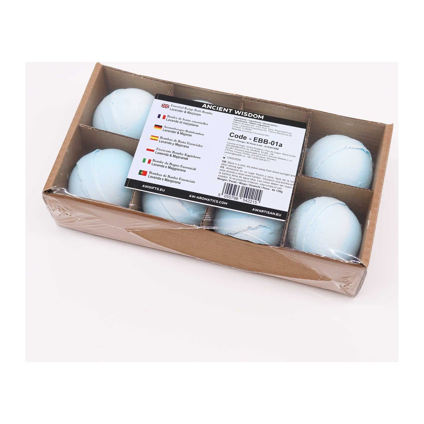 Lavender and marjoram essential oil bath bombs, pack of 2