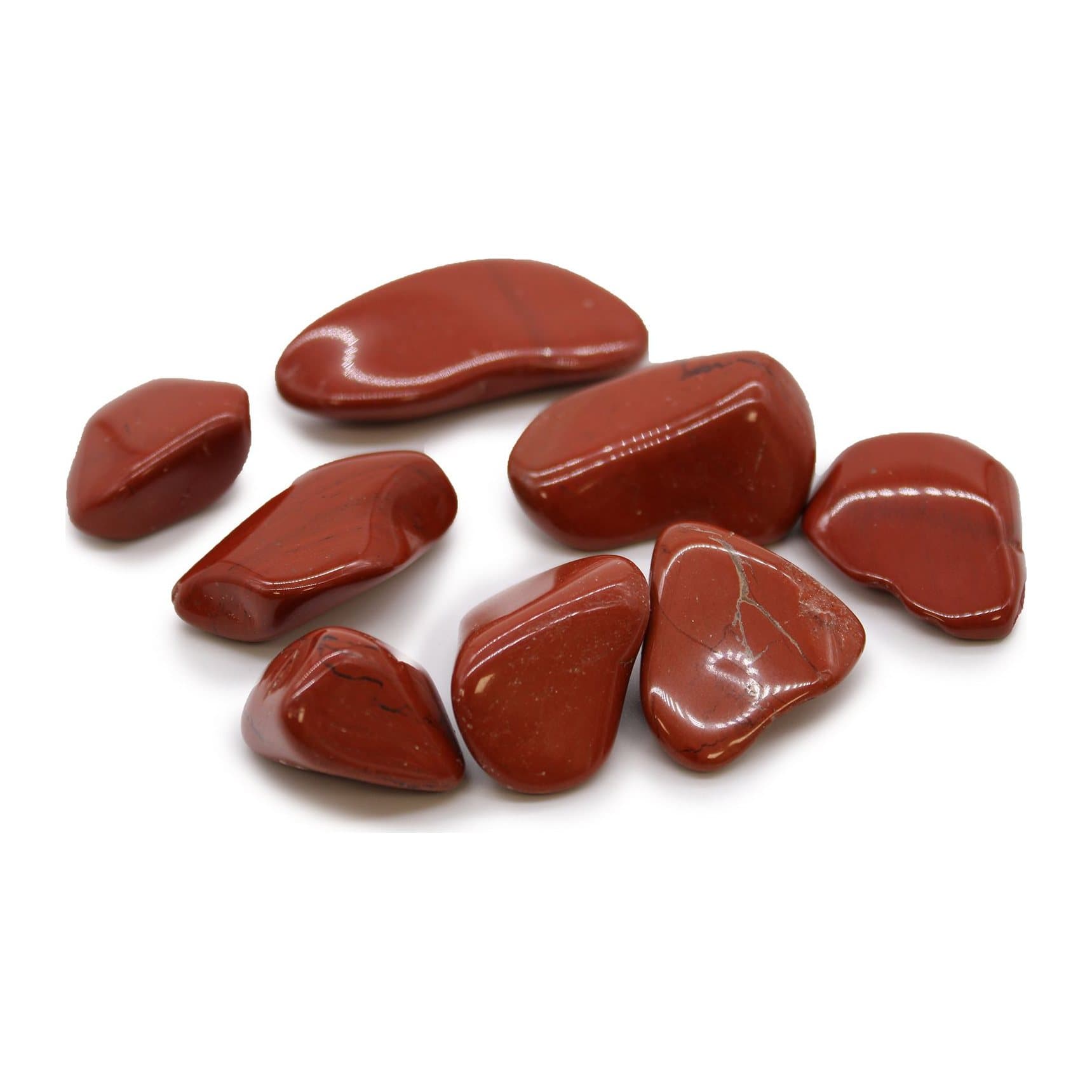 Extra large red jasper tumble stones in a pack of 18