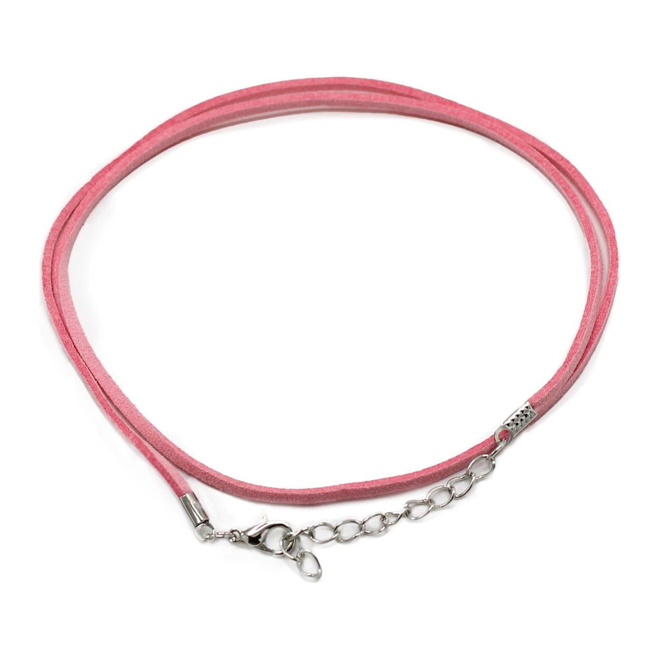 Pack of 10 pink faux leather pendant cords