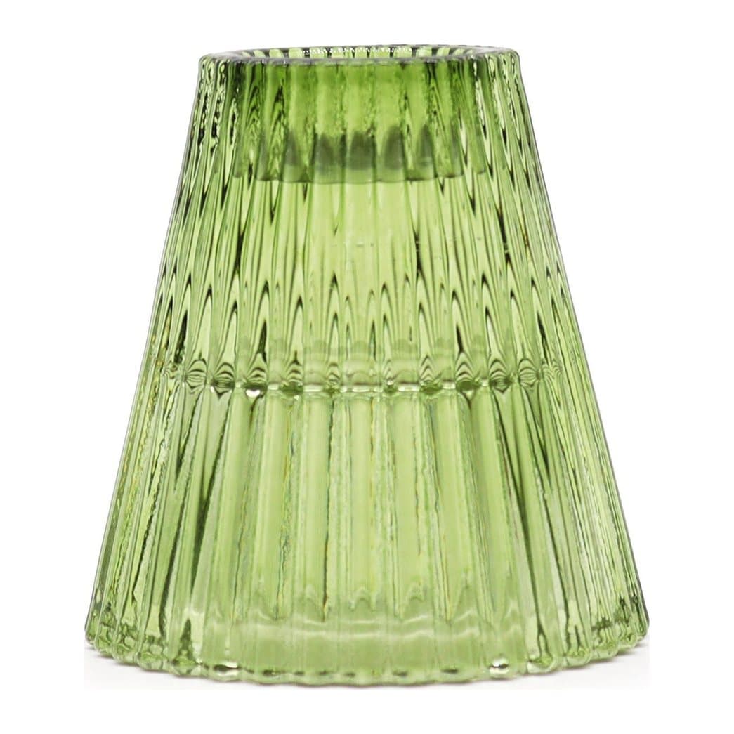 Garden jade pressed glass dinner candle and tealight holders