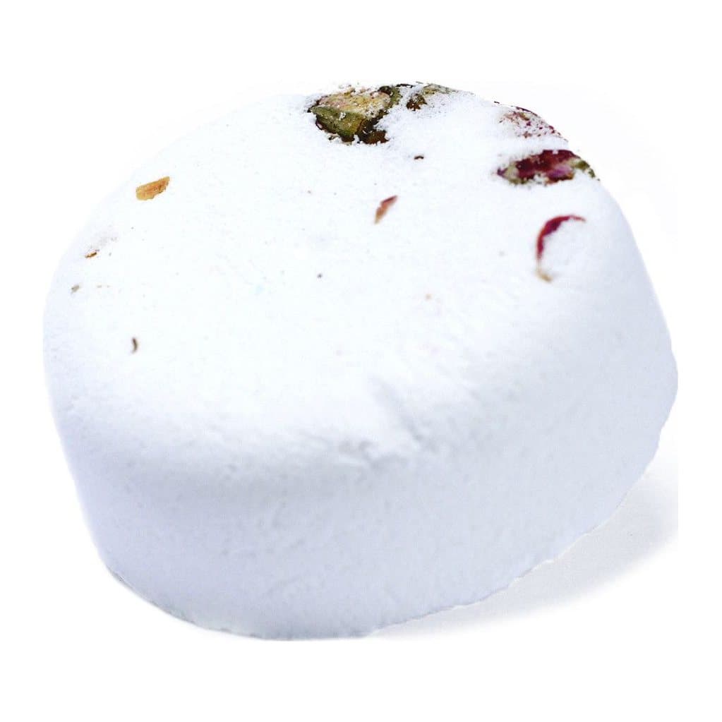 Pack of two Passion Fashion floral bath fizzes with dried rose petals