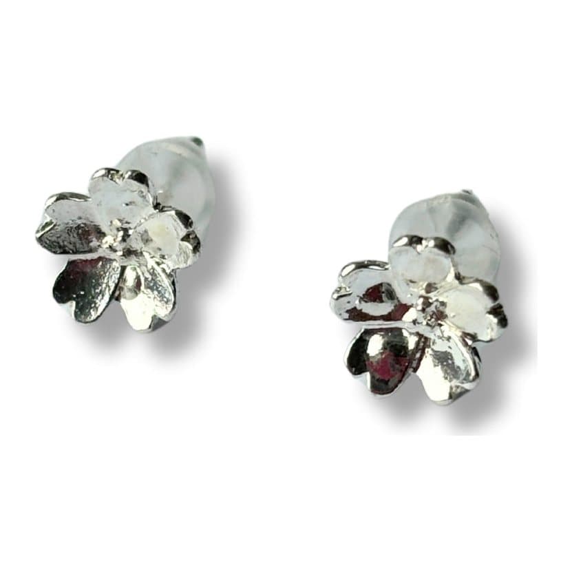 Forget-me-knot flower silver stud earrings