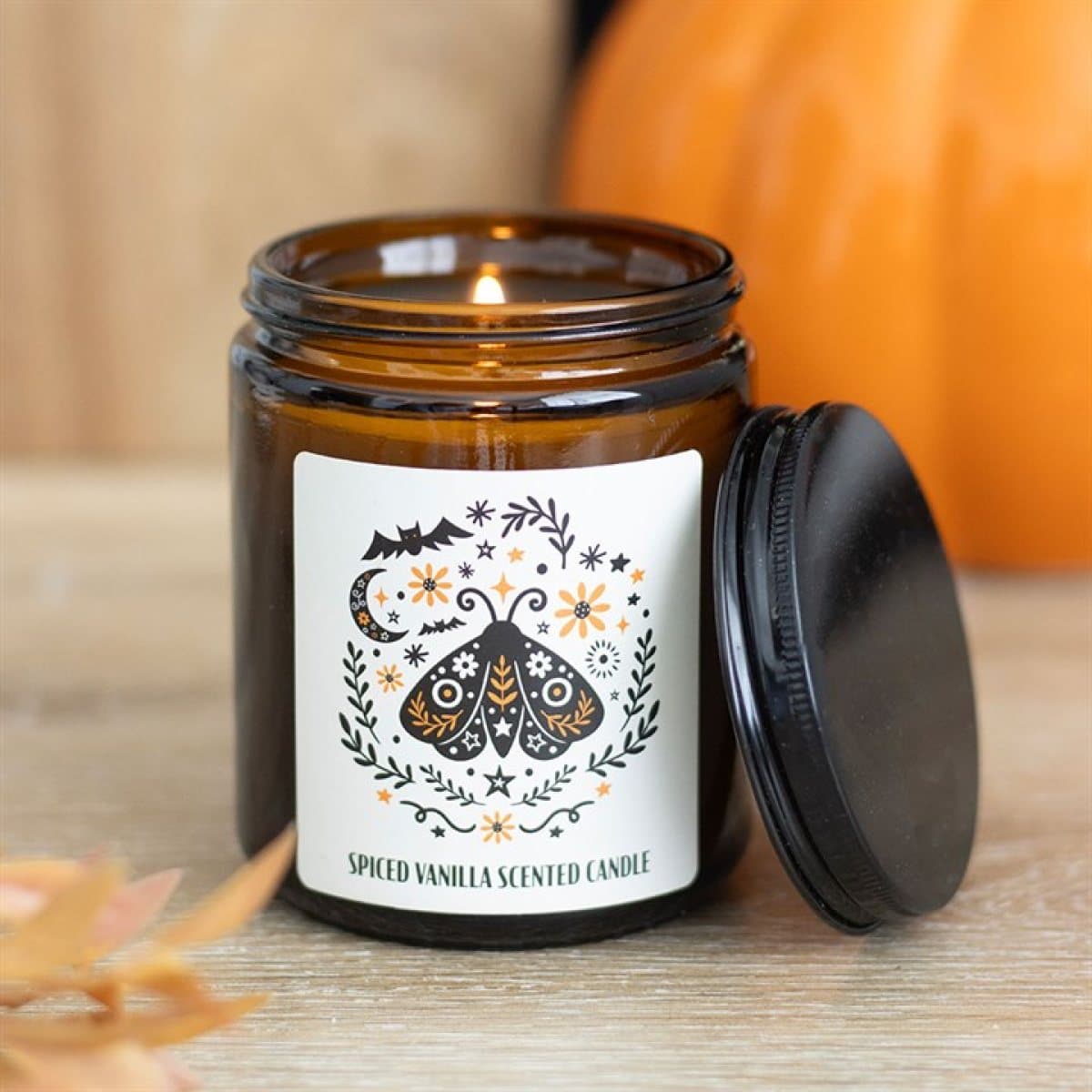 Moth design apothecary jar candle