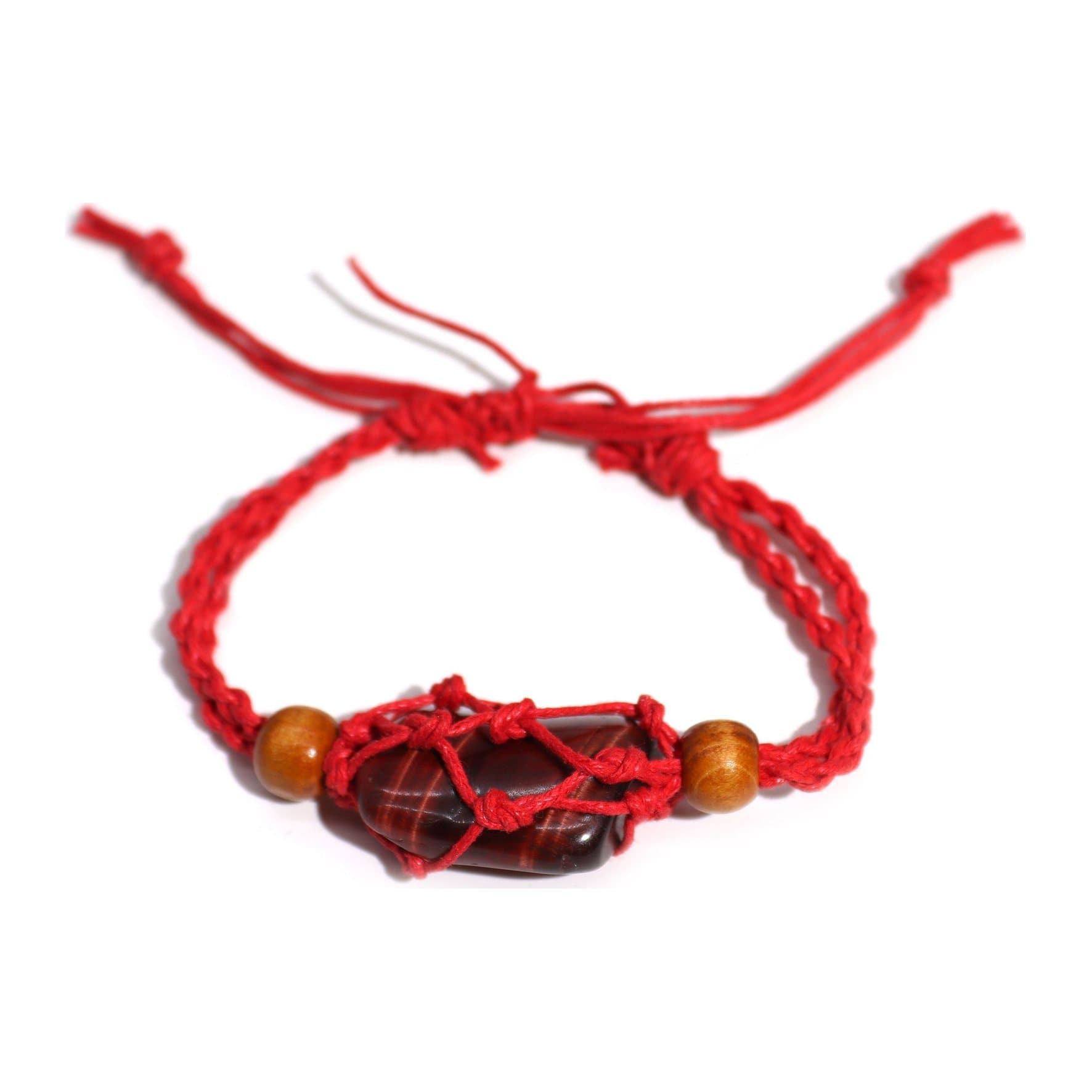 Gemstone bracelet cord in a single colour, shown with an illustrative gemstone
