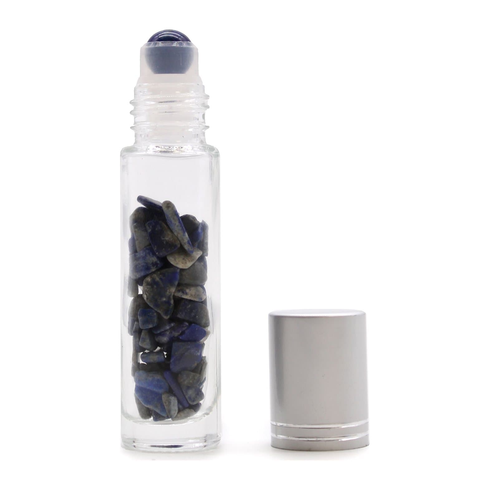 Sodalite essential oil roller bottles, pack of 2, with silver caps