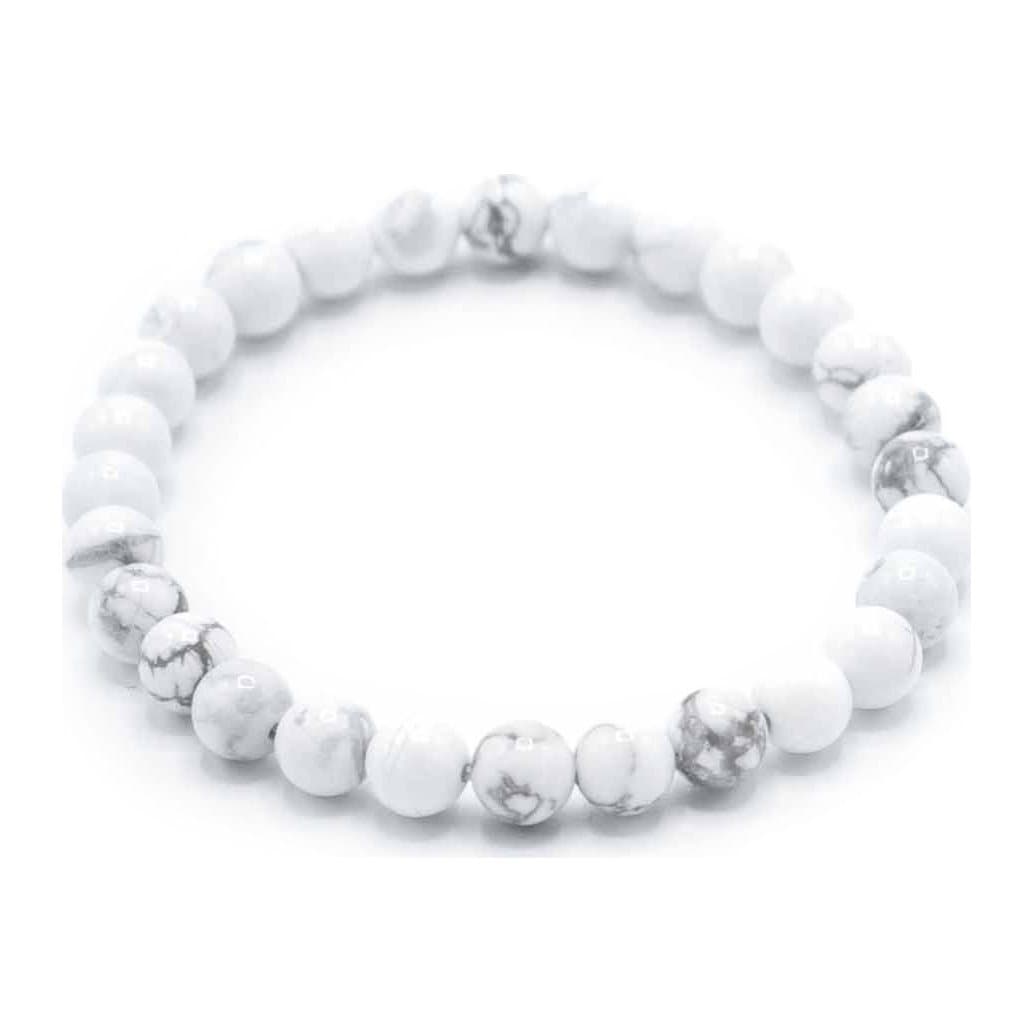 White jasper gemstone bracelet named Peace