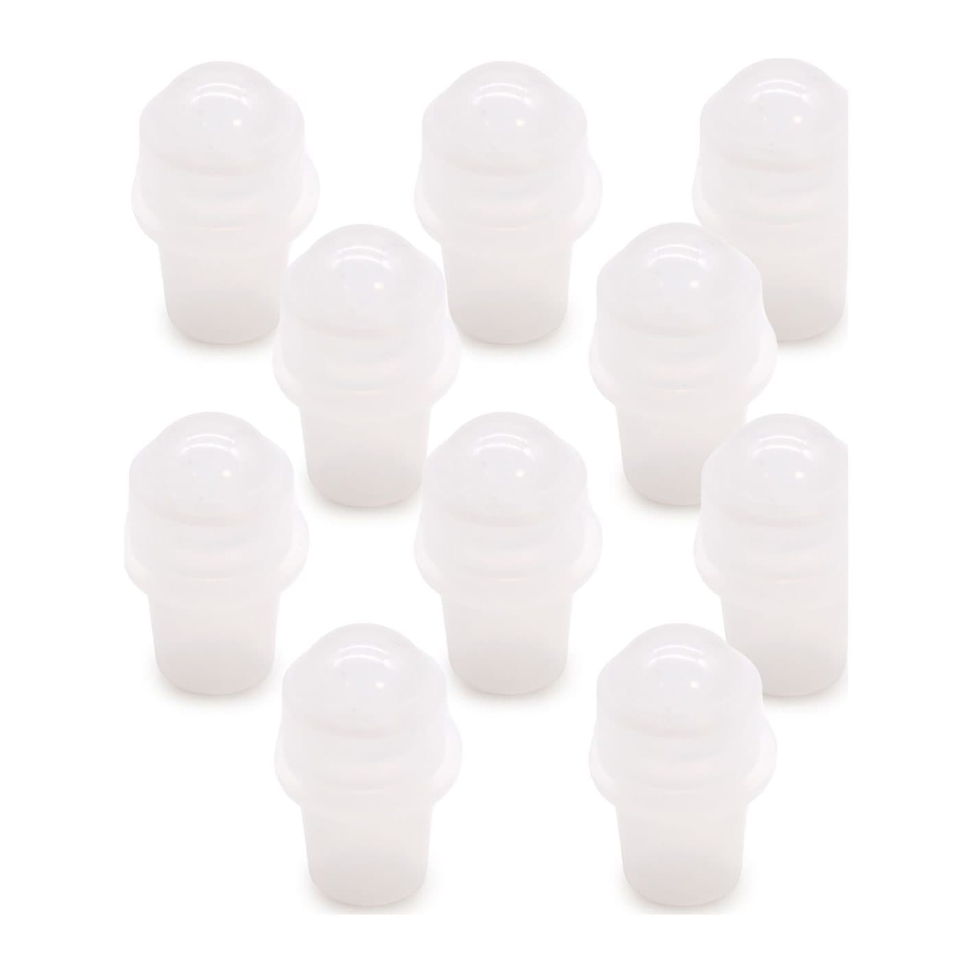 Rock quartz gemstone roller tip for a 5 ml bottle, pack of five