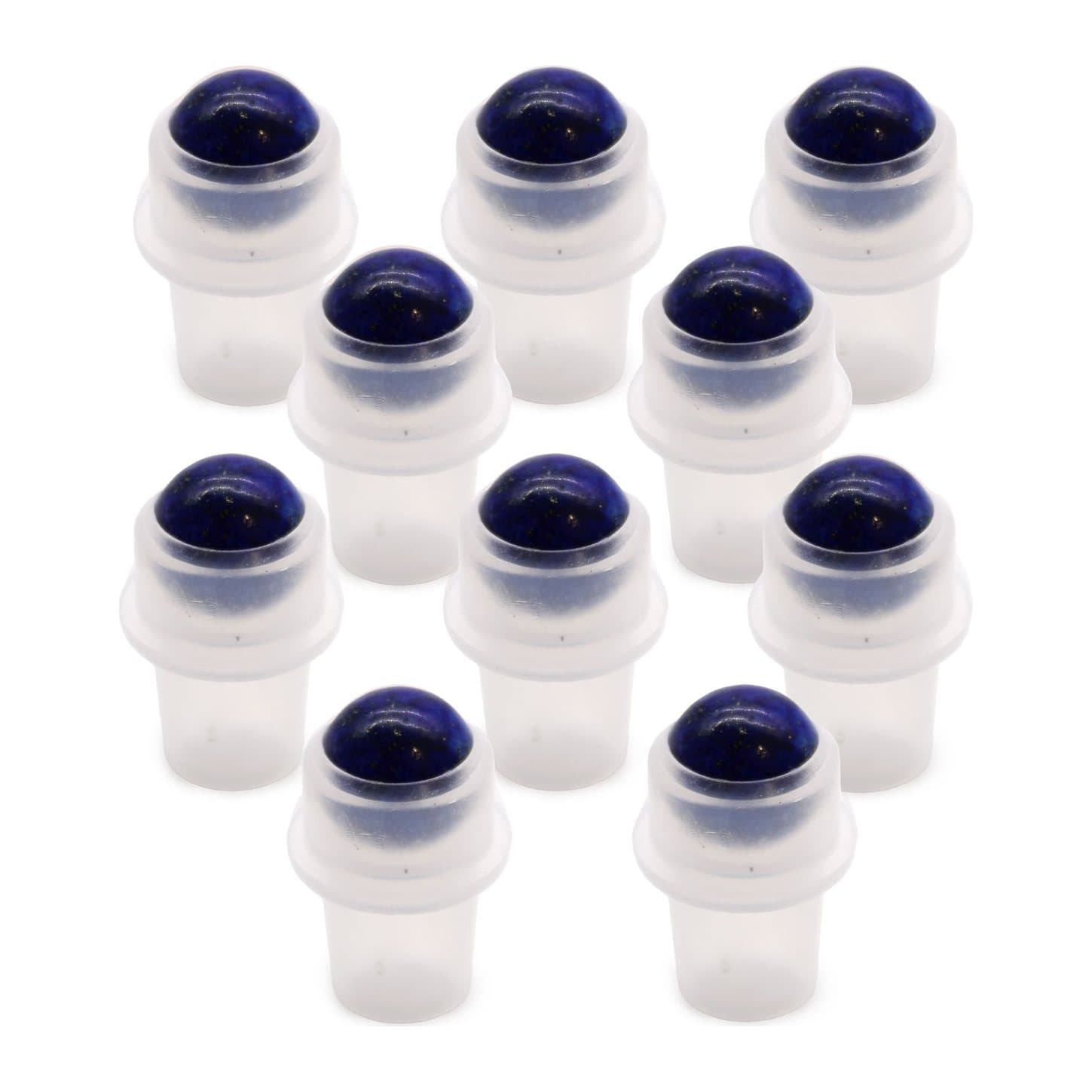 Polished sodalite gemstone roller tips for 5 ml bottles, pack of five