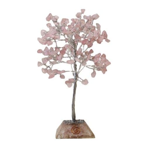 Rose quartz gemstone tree on an orgonite base