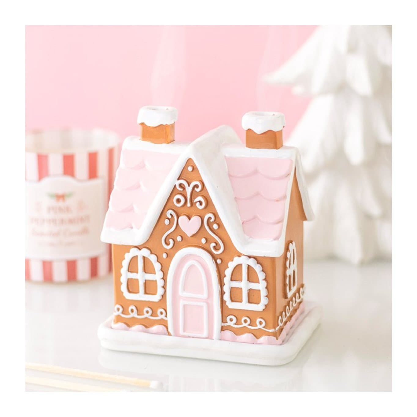 Gingerbread house incense cone burner