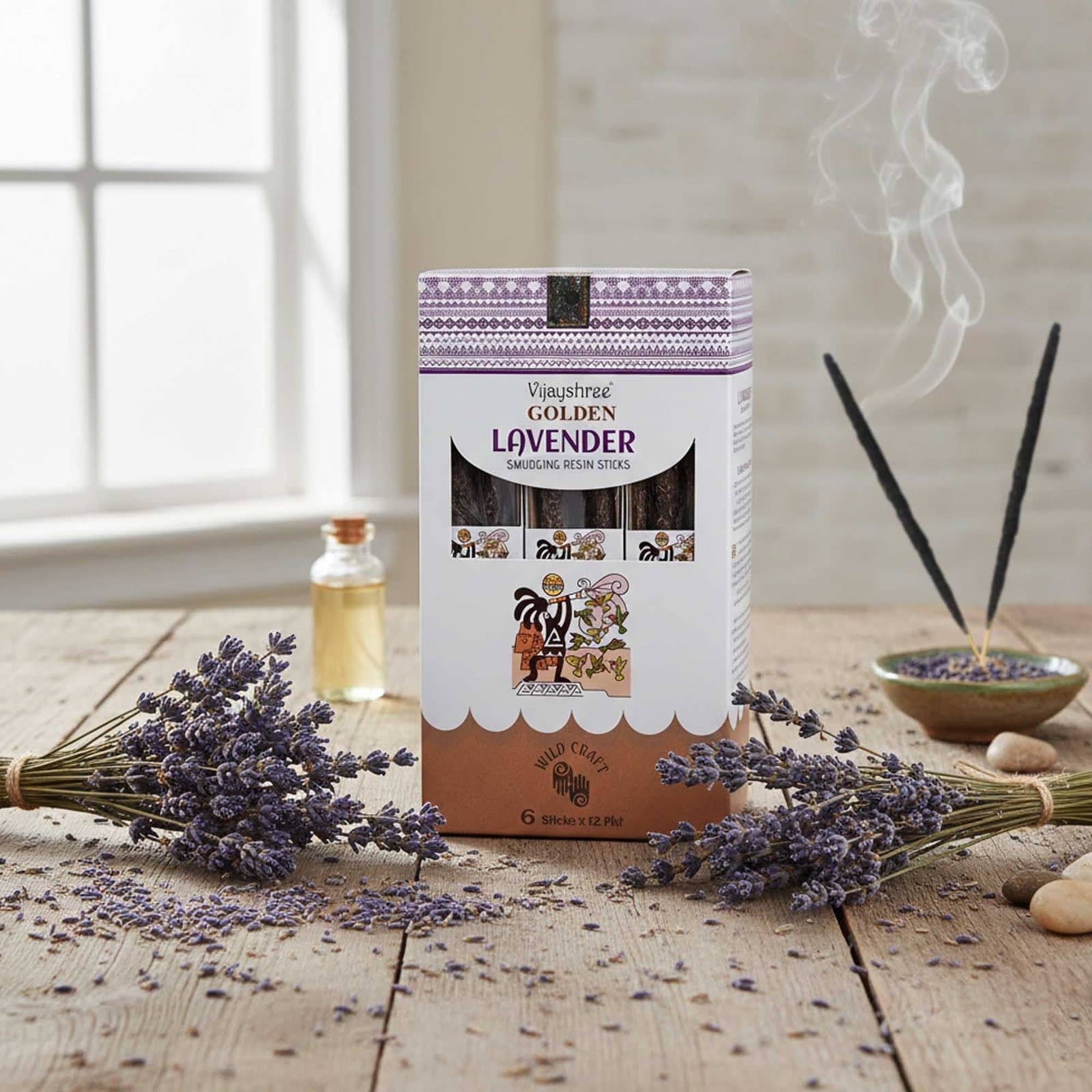 Golden Lavender smudging resin sticks, pack of 2