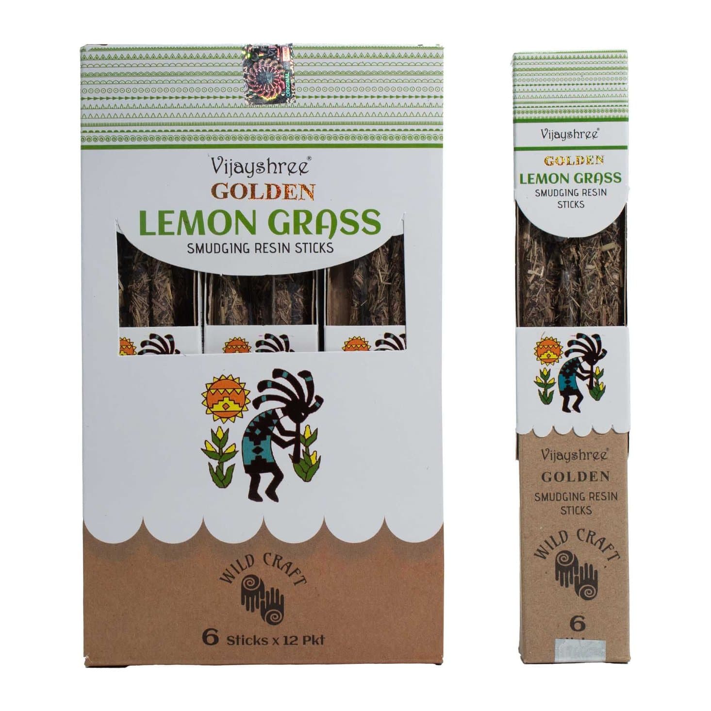 Golden Lemon Grass smudging resin sticks, Pack of 2