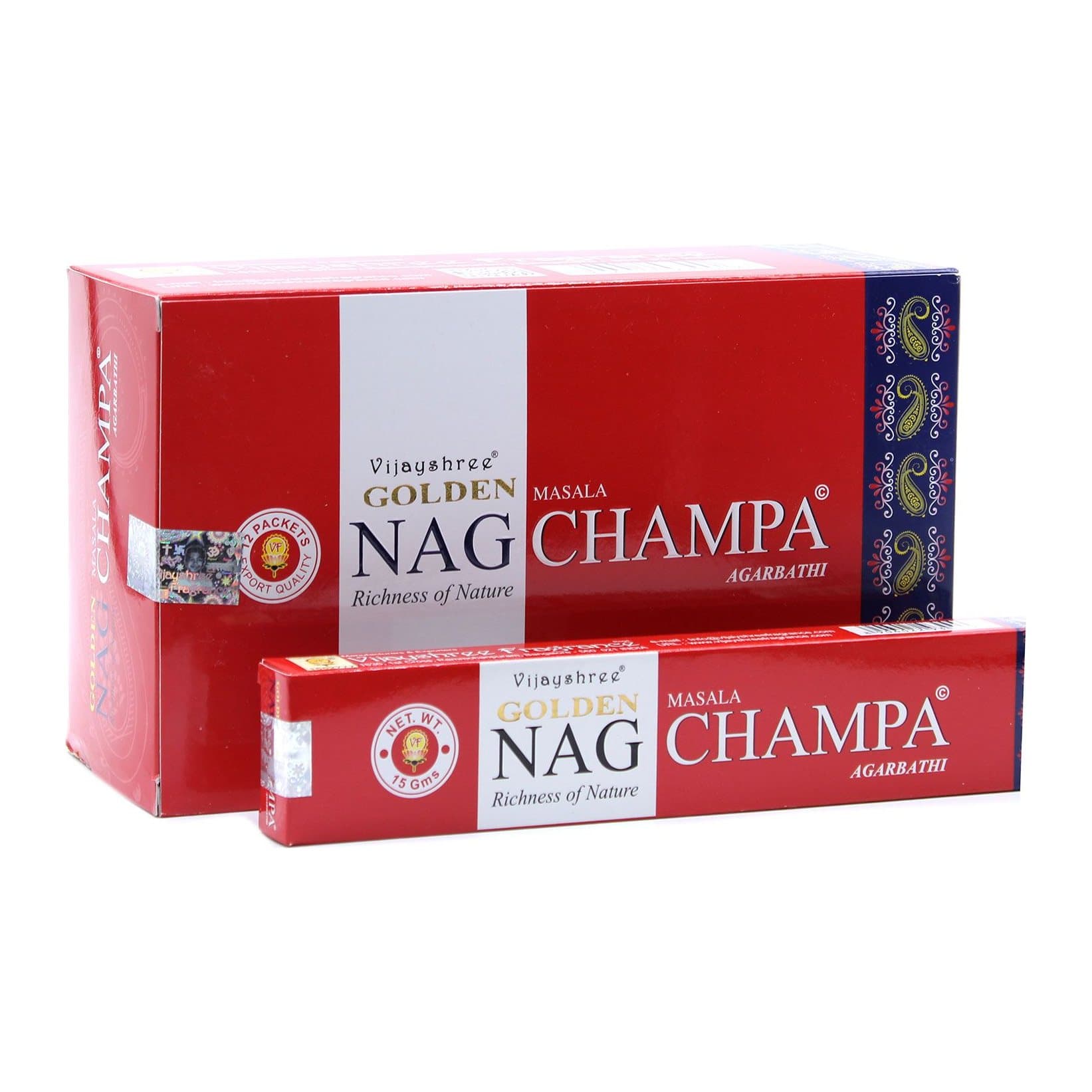 Golden Nag Champa incense pack of 2, 15 g each