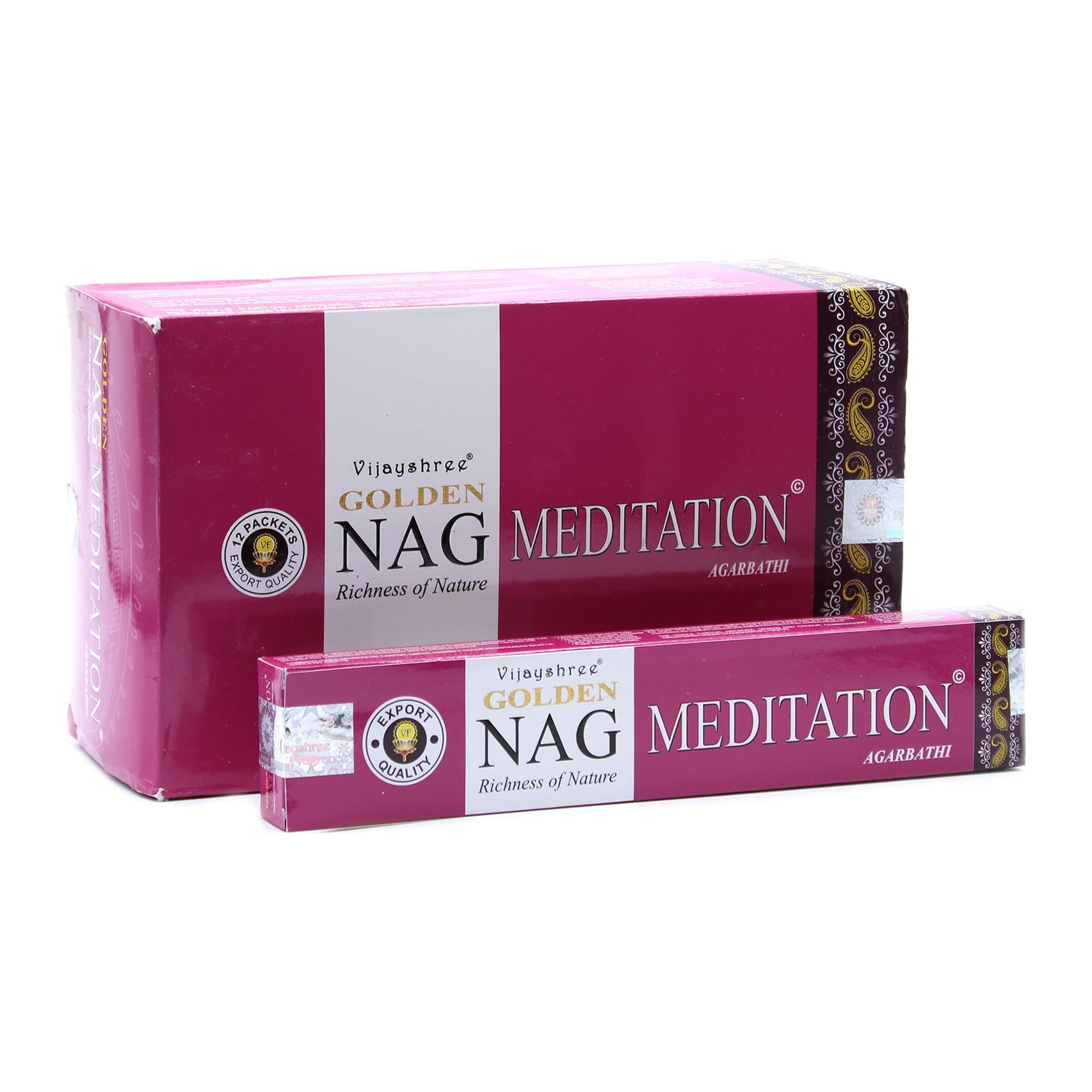 Golden Nag meditation incense, pack of 2