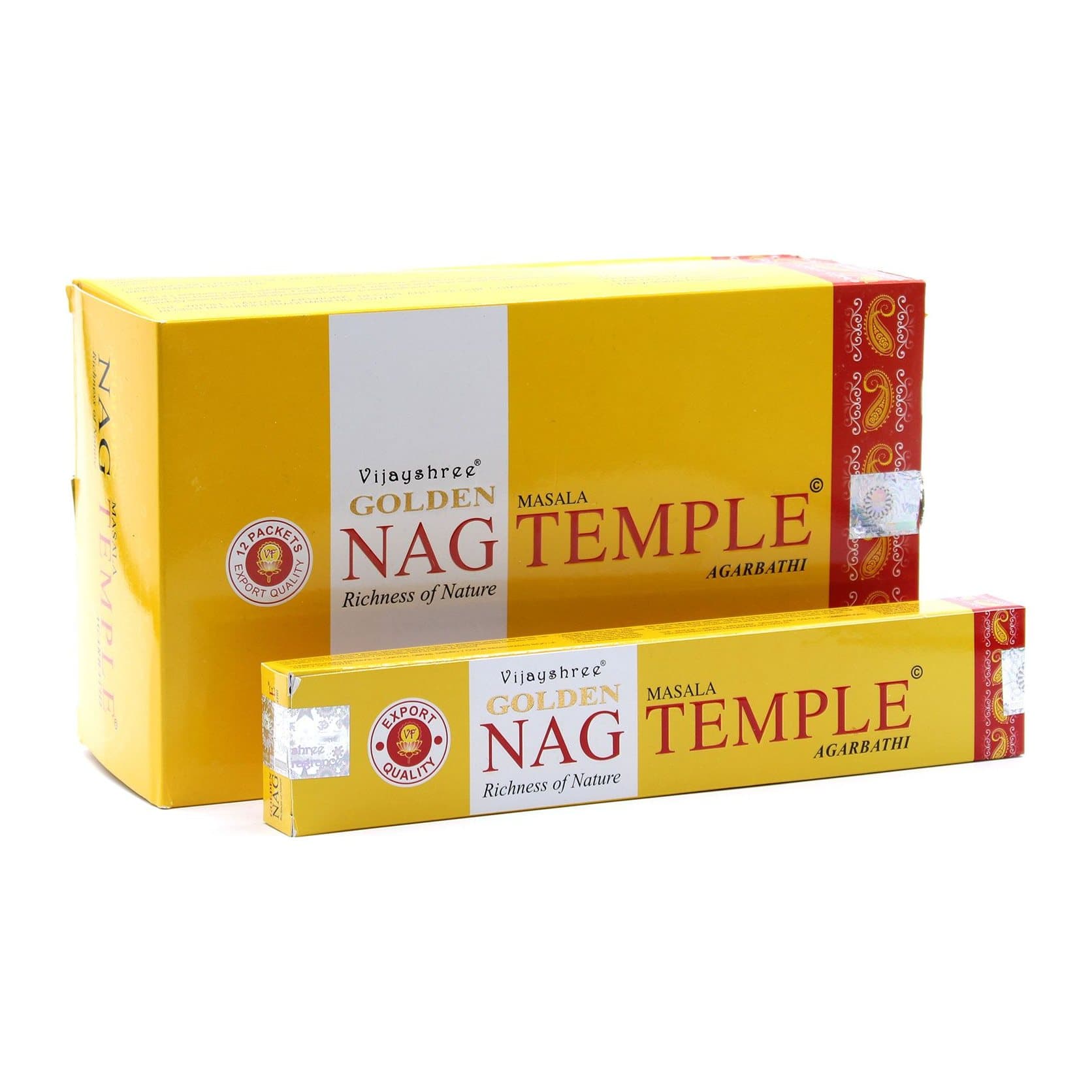Golden Nag temple incense, pack of 2, 15 g per pack