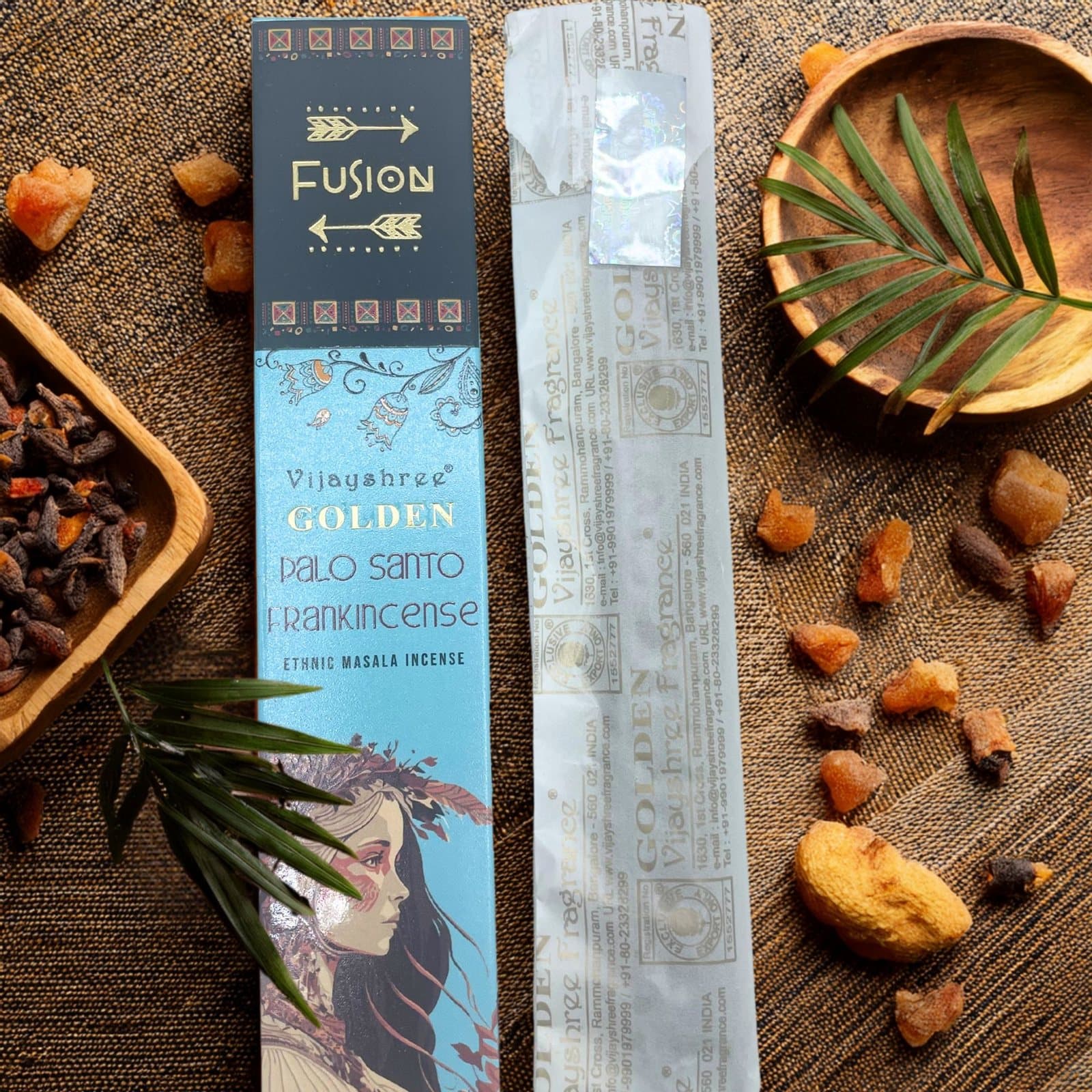 Pack of 2 palo santo and frankincense incense from the Golden Fusion range