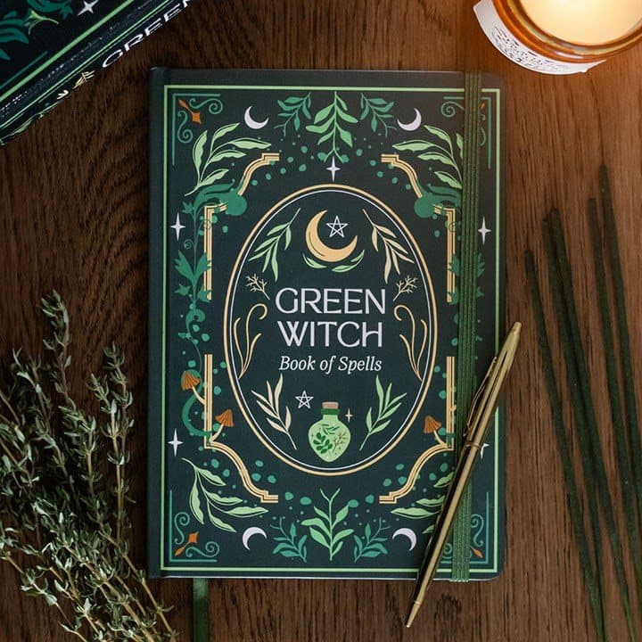 A5 notebook with a Green Witch cover