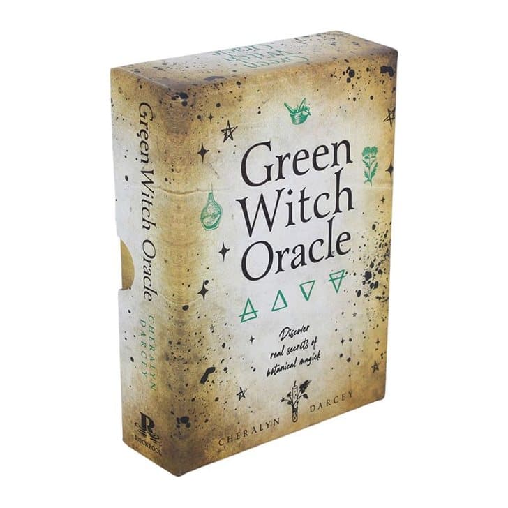 Green Witch Oracle Cards deck in a colour cardboard box with cellophane