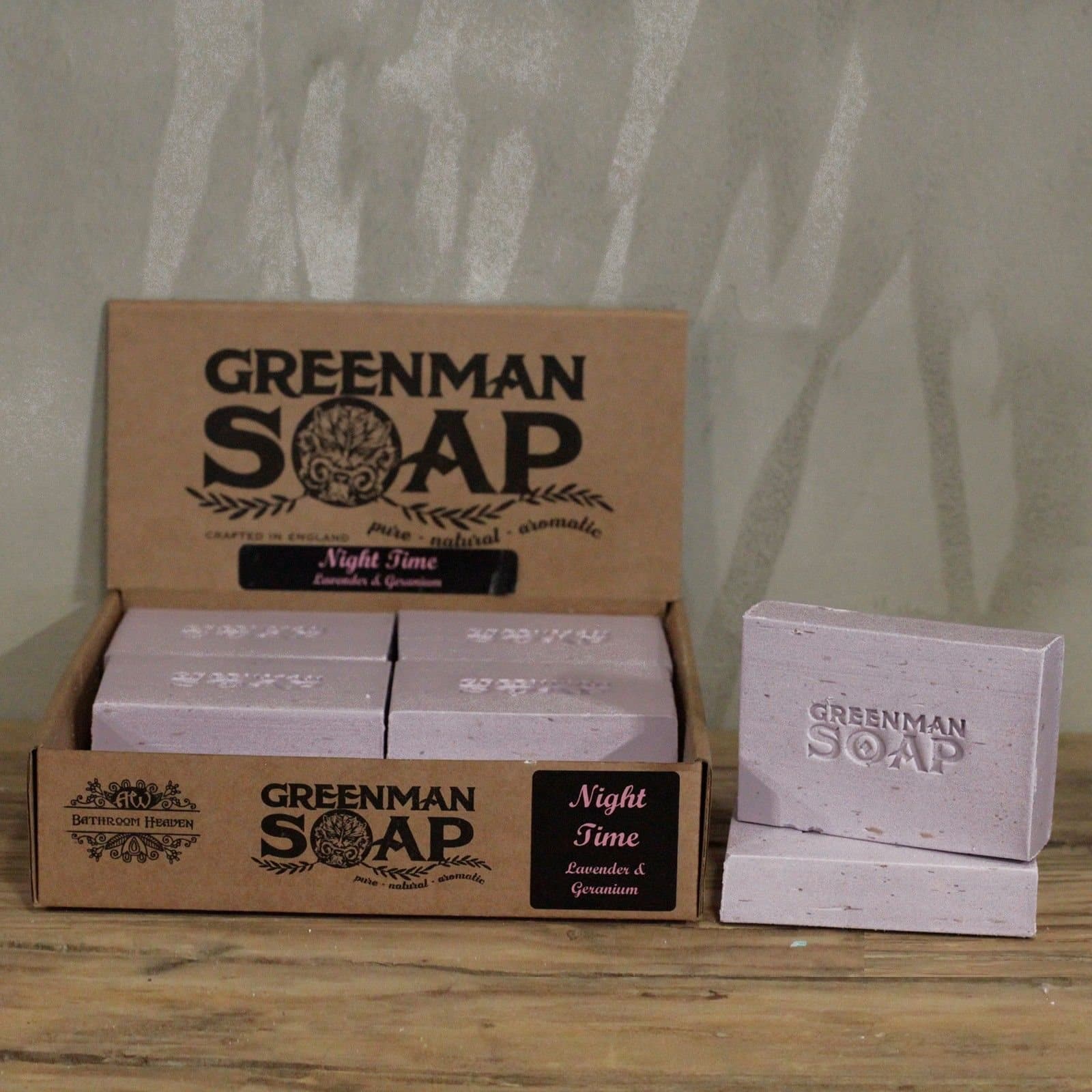 Greenman Night Time lavender and geranium soap slices, pack of 2