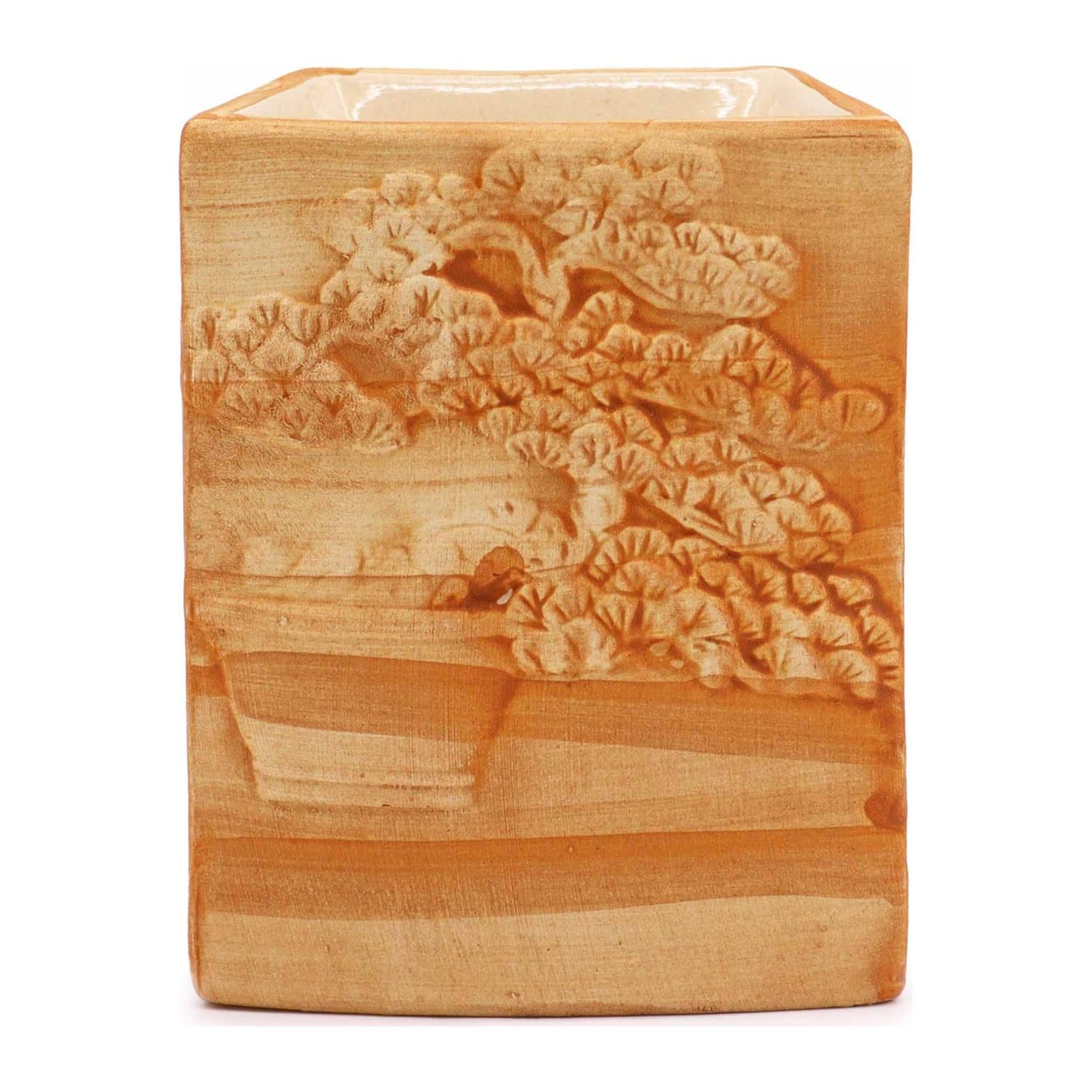 Hand painted ceramic bonsai oil burner in a Sand finish