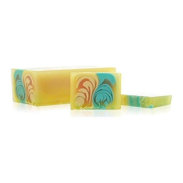 Two melon handcrafted soap slices, 100 g each