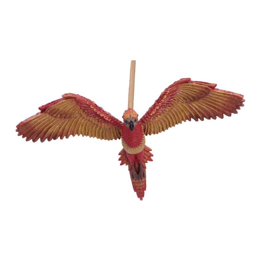 Harry Potter Fawkes phoenix hanging ornament with wings spread wide