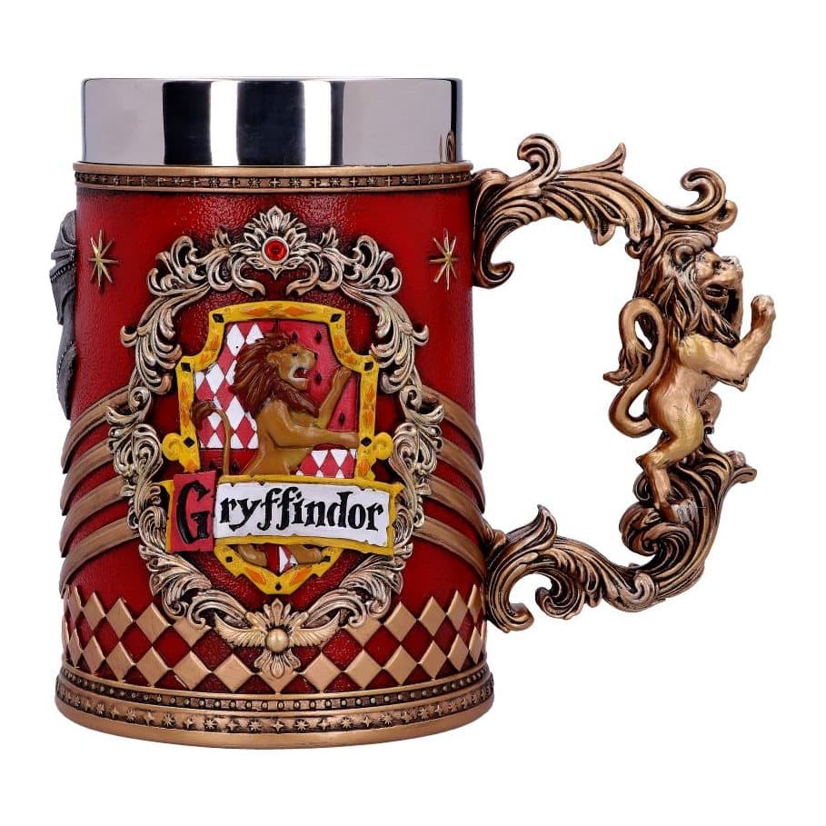 Gryffindor collectible tankard with a lion crest and red and gold house colours