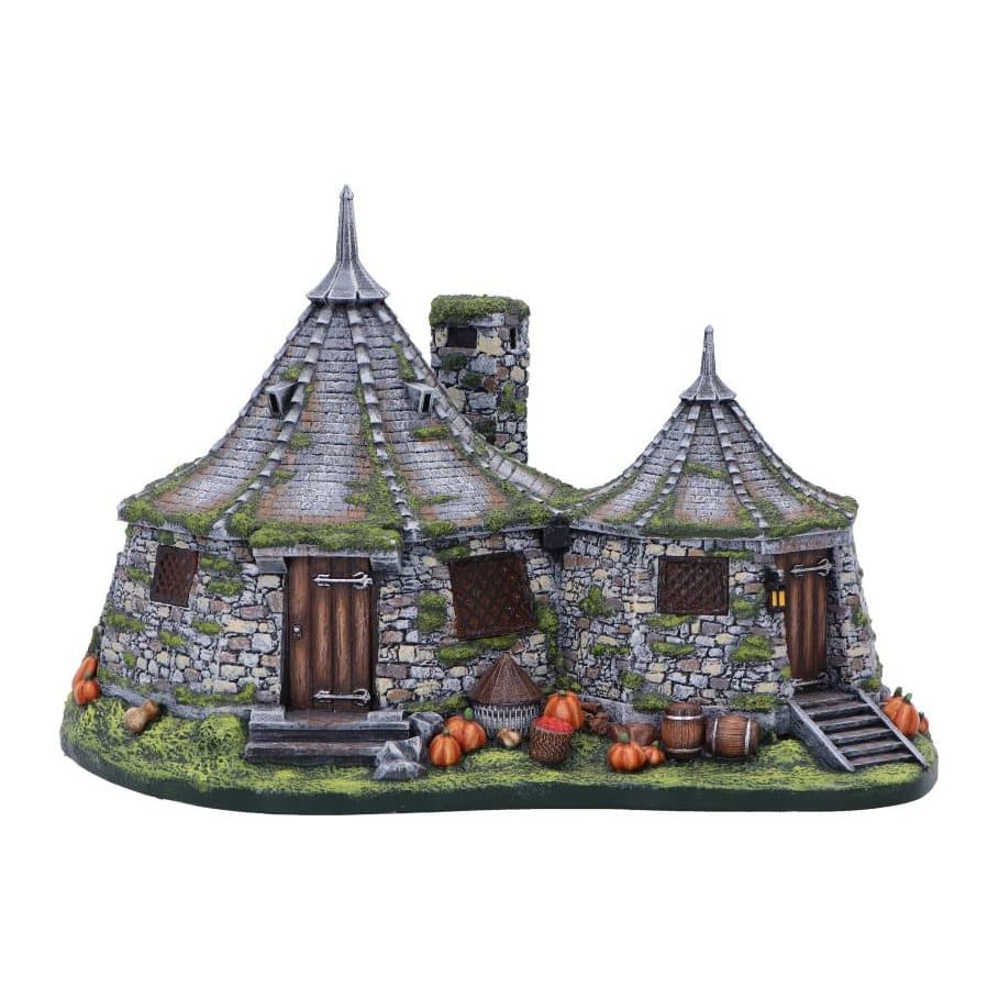 Harry Potter Hagrid's Hut light-up figurine with lit windows and pumpkin patch