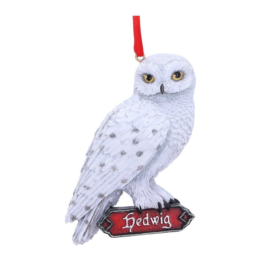 Harry Potter Hedwig hanging ornament, a hand-painted snowy owl