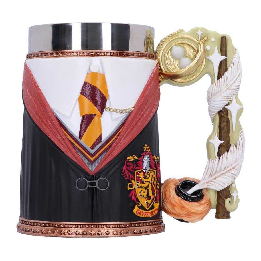 Hermione collectible tankard in Gryffindor uniform, with a time turner on the handle