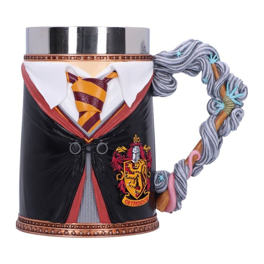 Harry Potter Ron tankard in Gryffindor robe, with Scabbers on the back