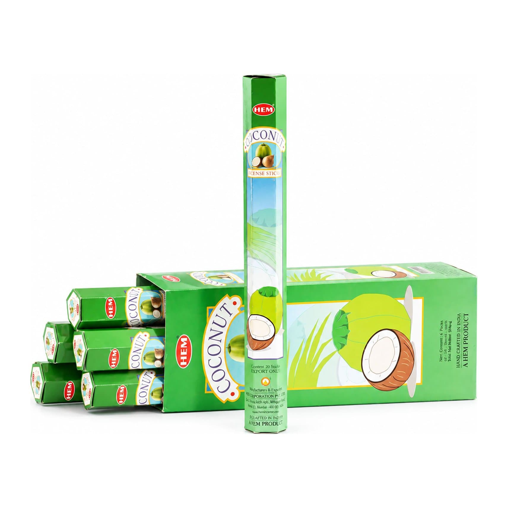 HEM coconut hexagonal incense sticks, pack of 5