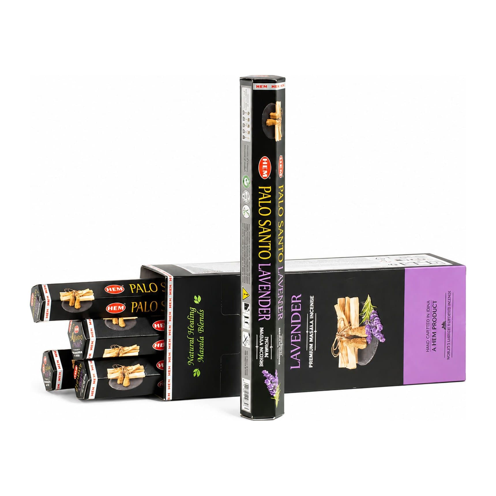 HEM Palo Santo Masala Lavender incense, hexagonal pack
