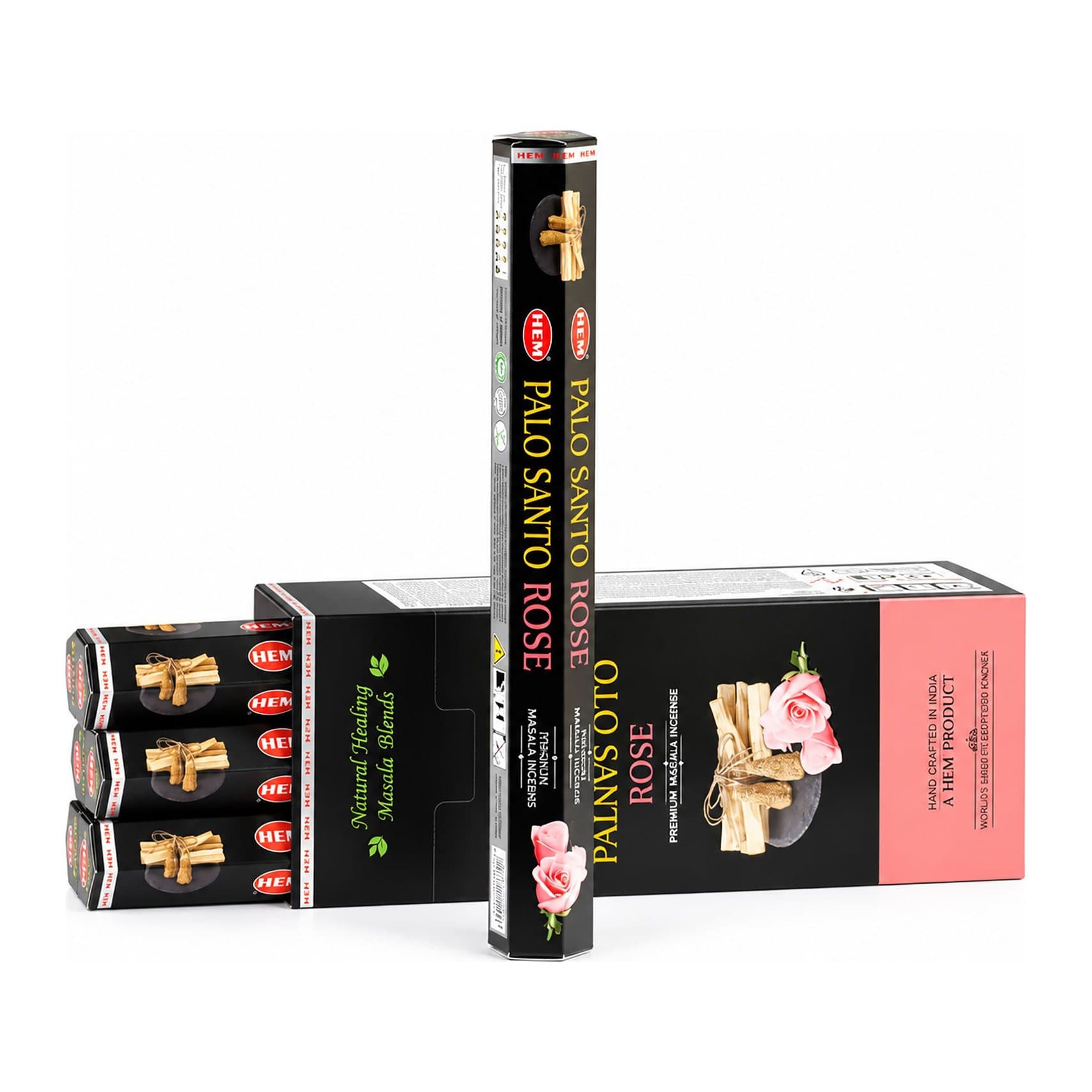 HEM Palo Santo Masala Rose hexagonal incense pack