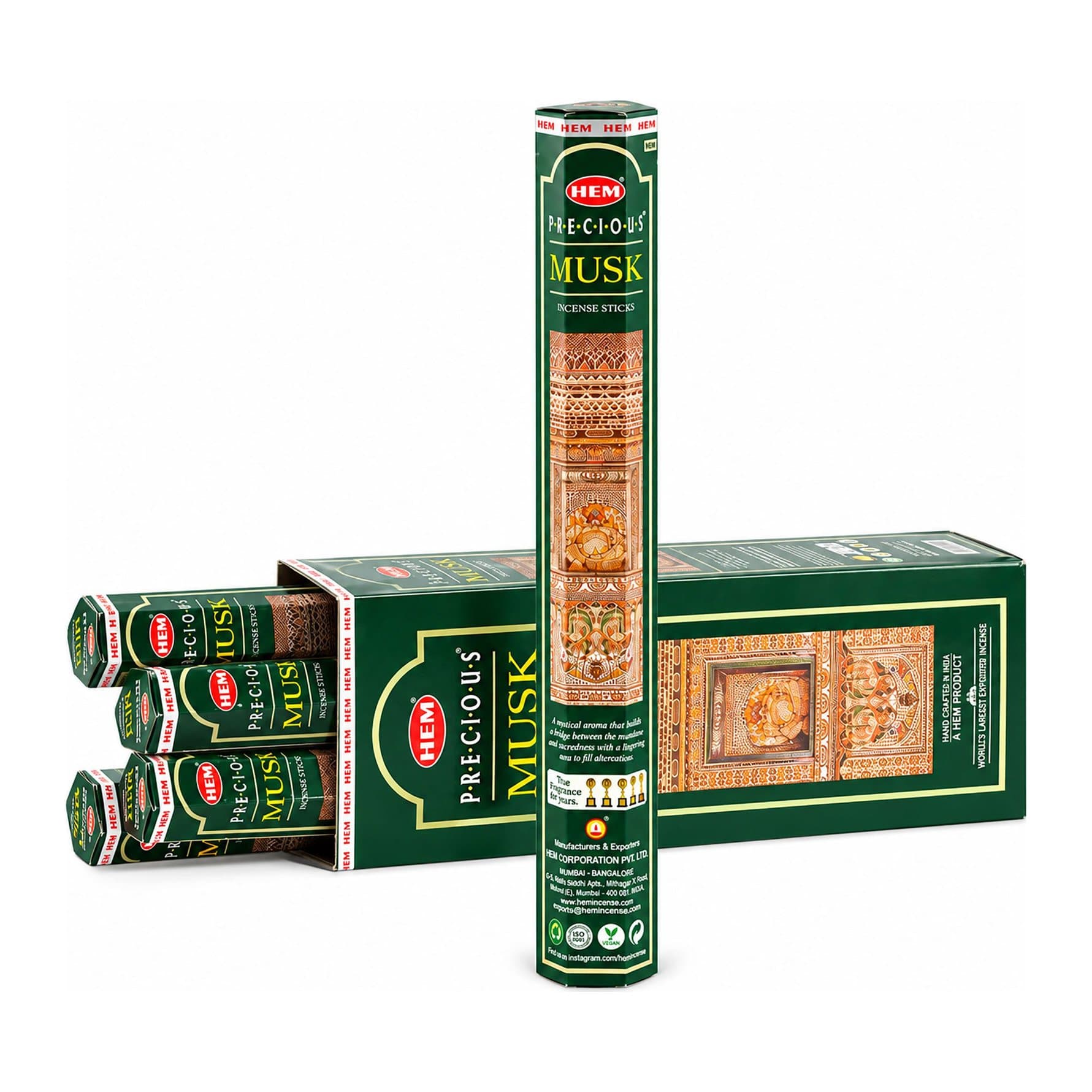 HEM Precious Musk hexagonal incense sticks, pack of 3