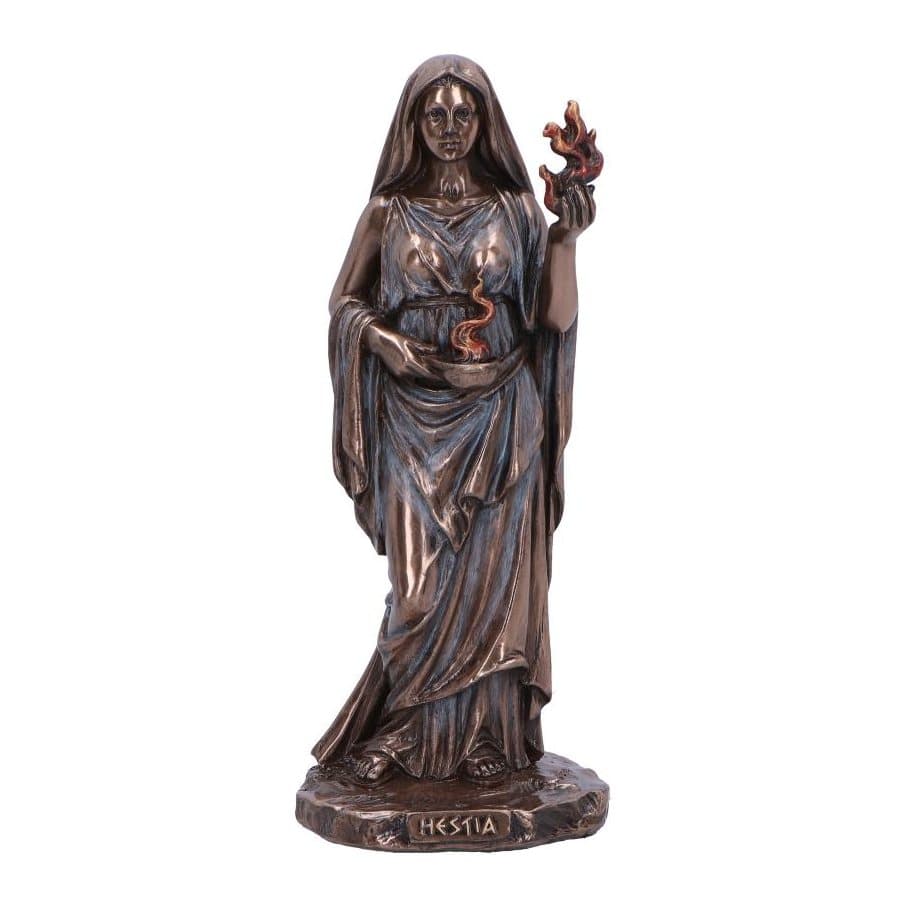 Bronze resin figurine of Hestia in a floor-length robe