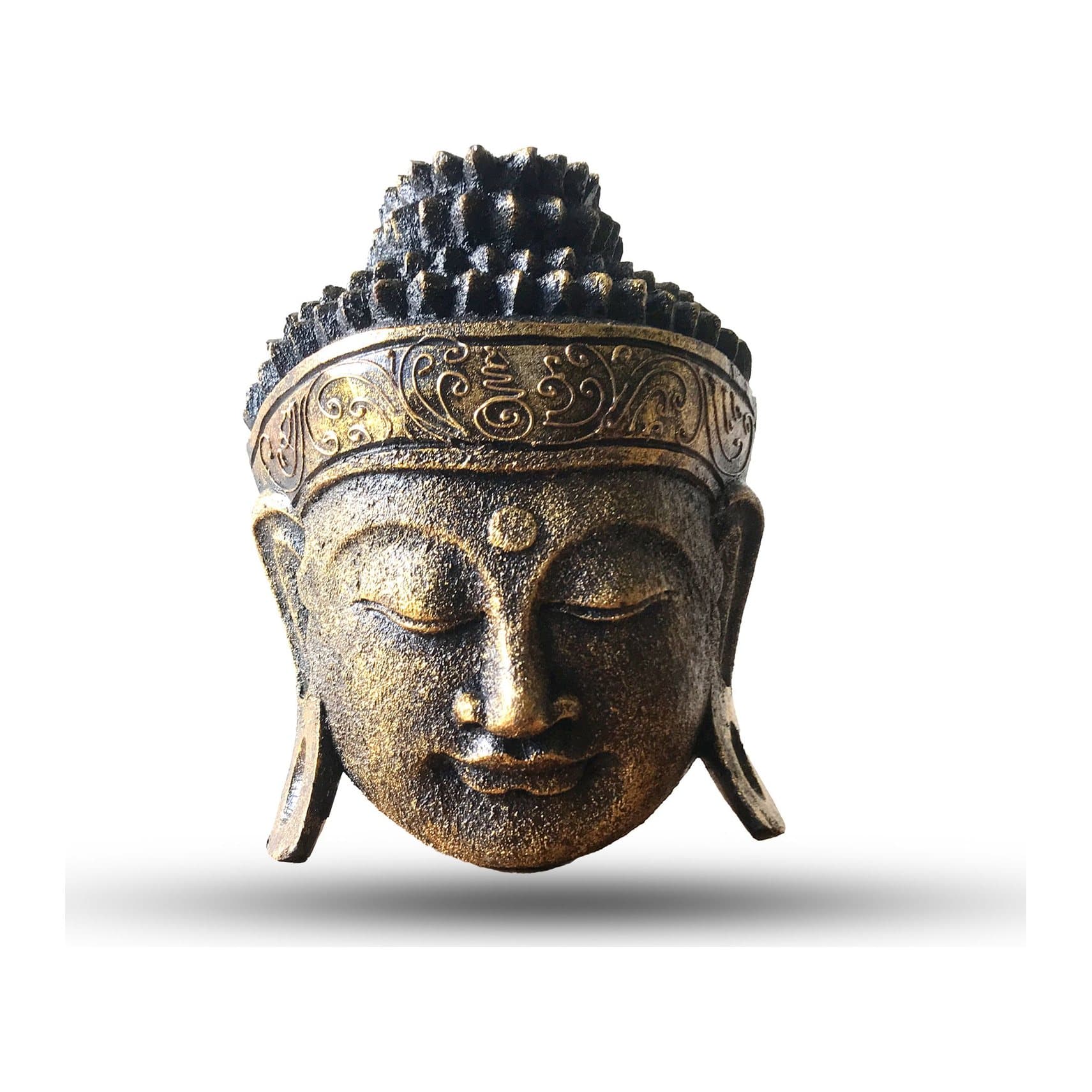 Wooden Buddha head decoration with a shine finish