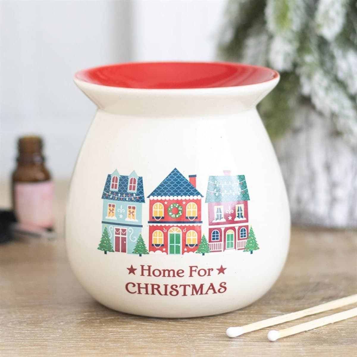 Ceramic Home for Christmas oil burner and wax warmer