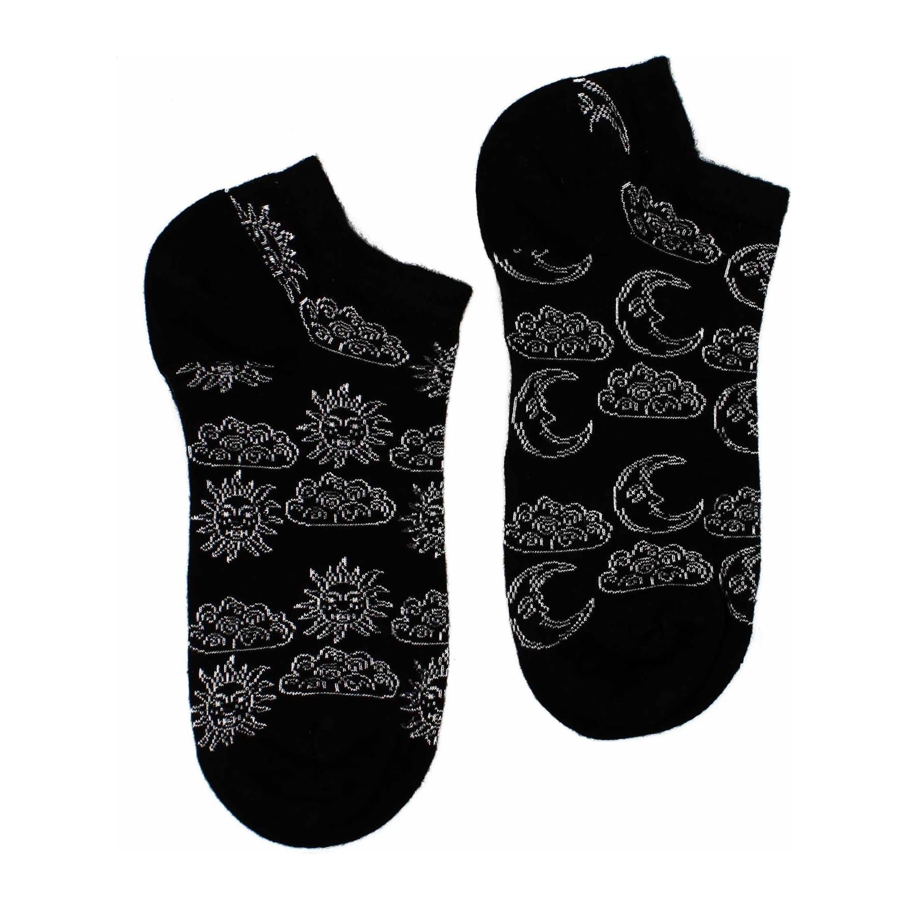 Low-cut bamboo ankle socks with a Day and Night pattern