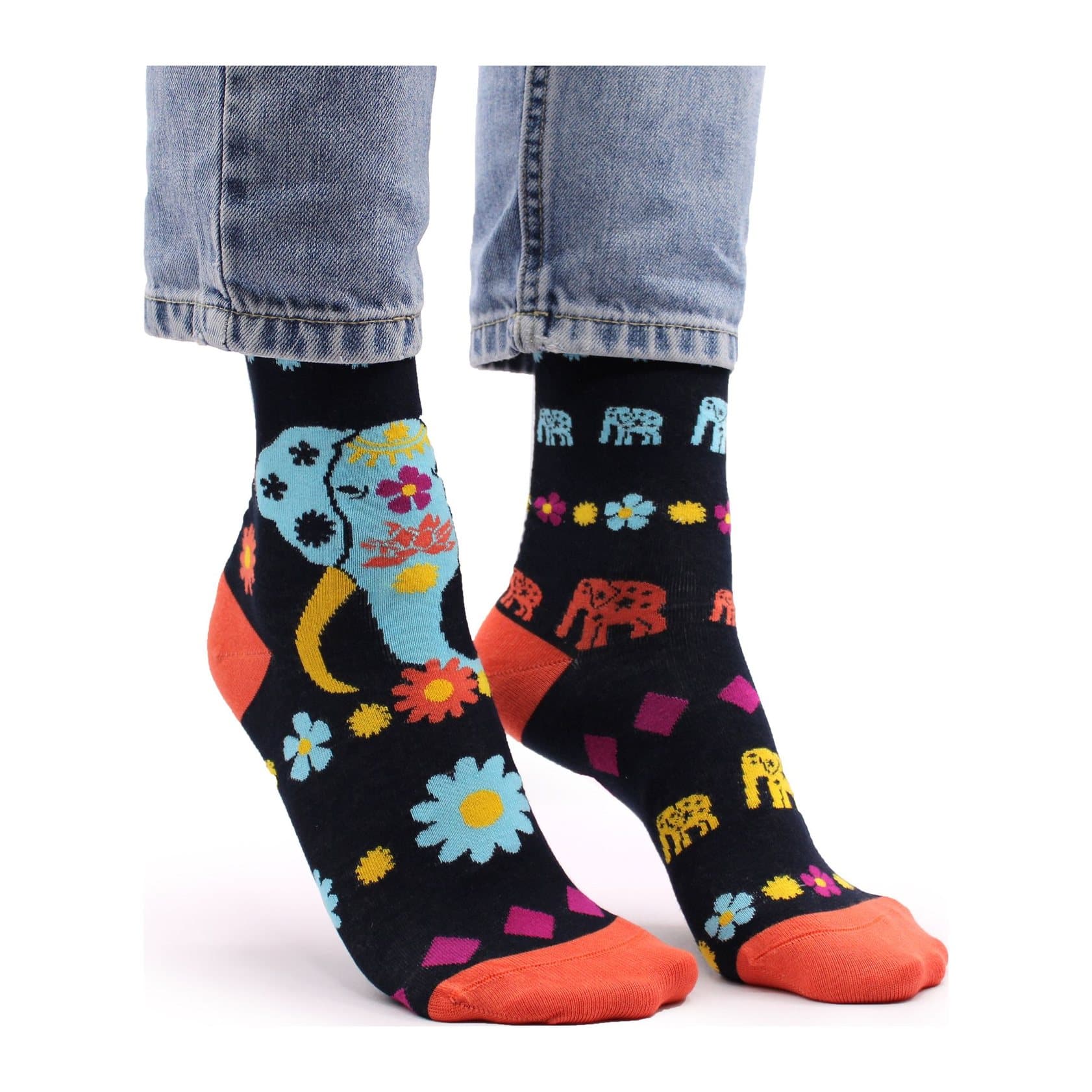 Hop Hare bamboo socks in the Cosmic Elephant design