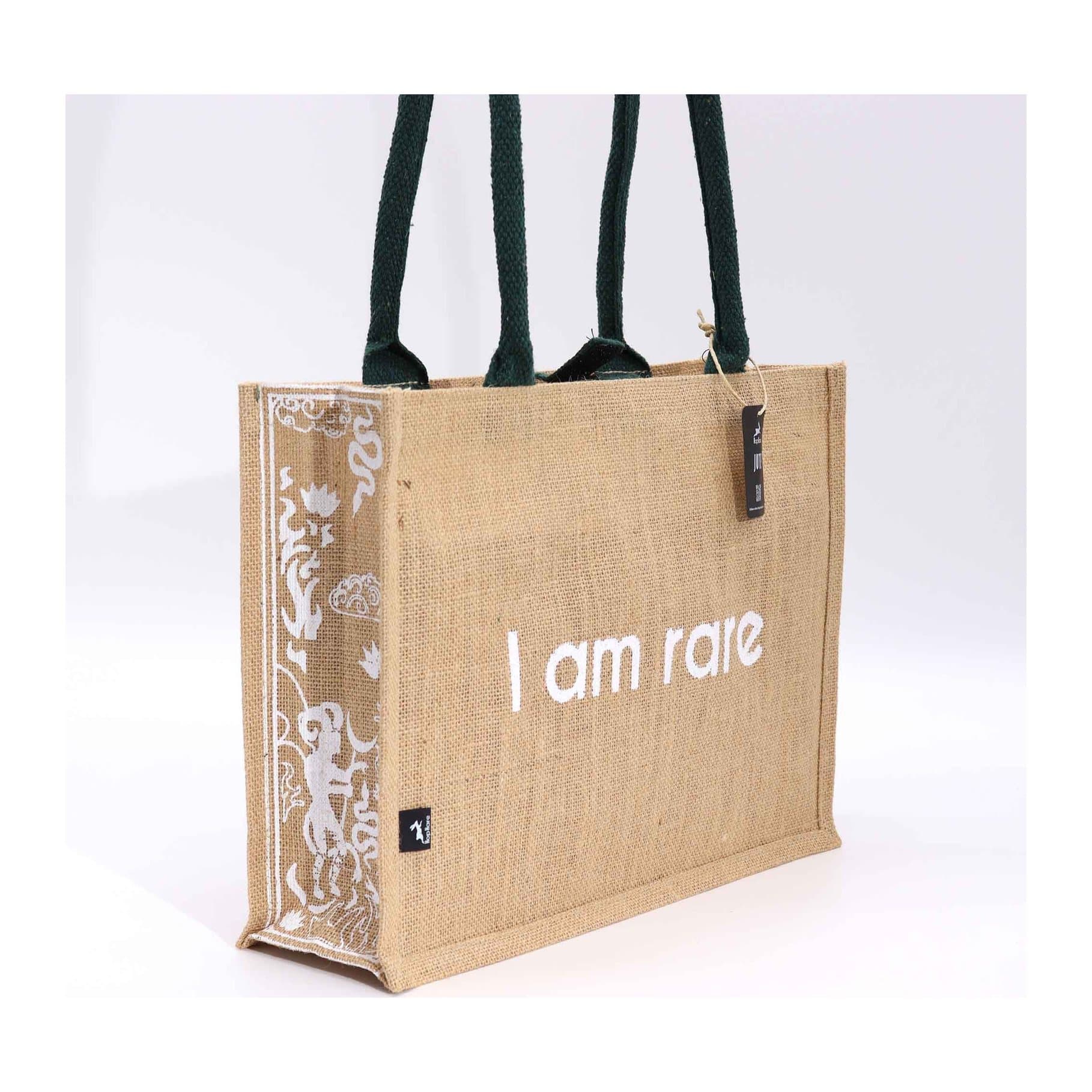 Hop Hare jute big bag with Devil tarot-inspired design and I am Rare