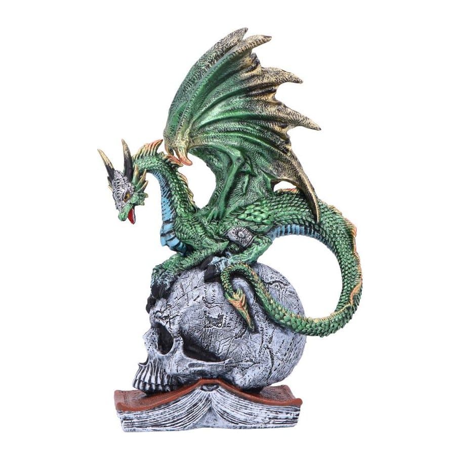 Resin dragon figurine with textured scales and extended wings
