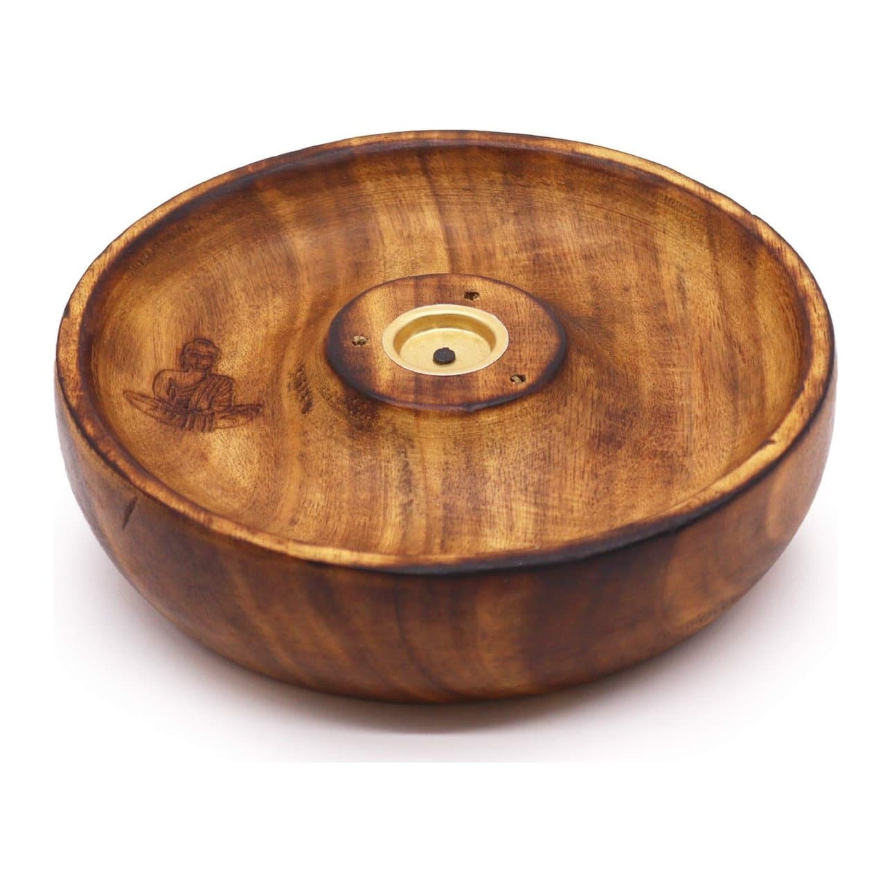 Mango wood Buddha incense stick and cone burner disc