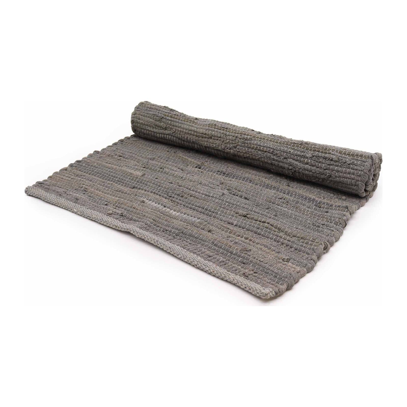 Charcoal handloom cotton rug