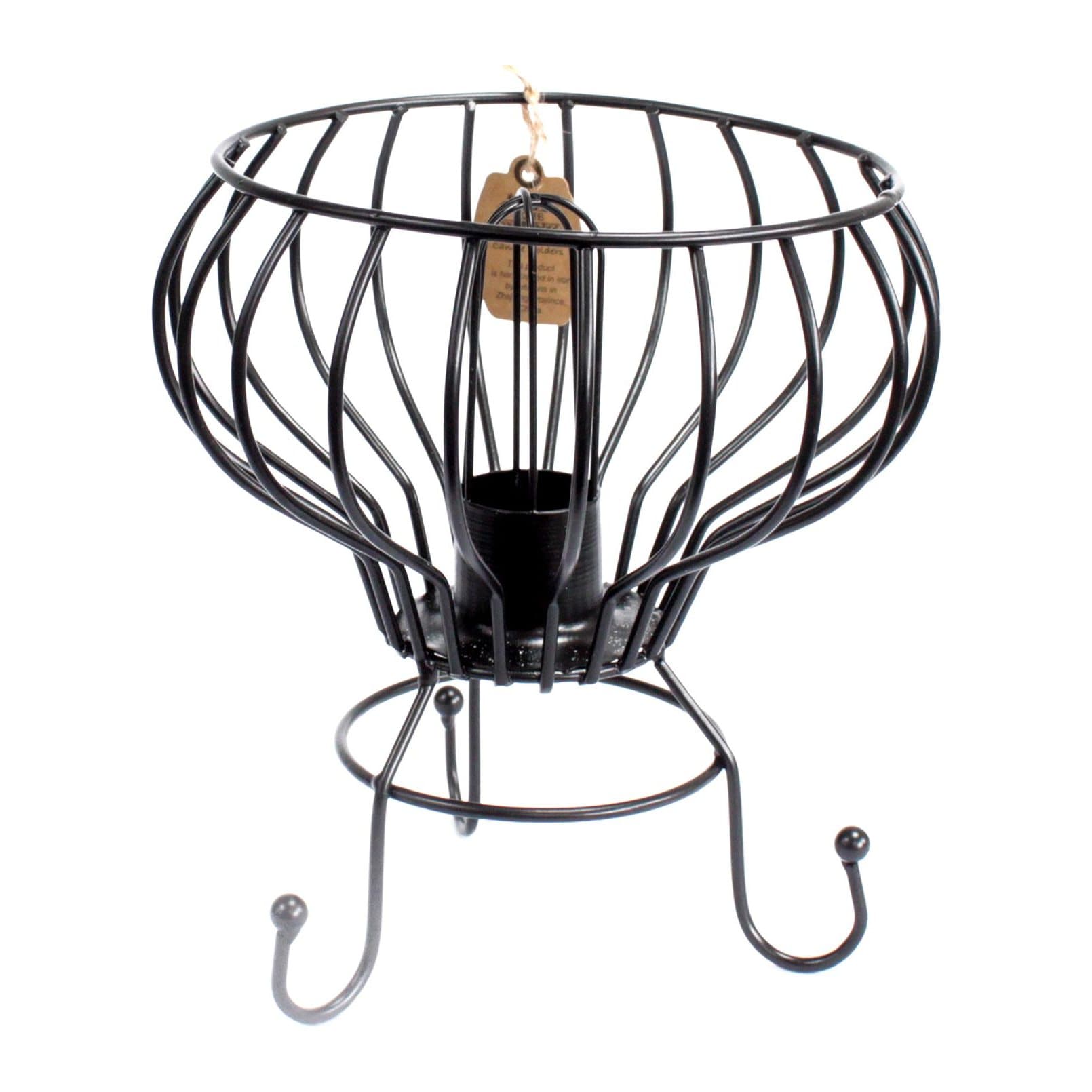 Industrial iron basket table lamp