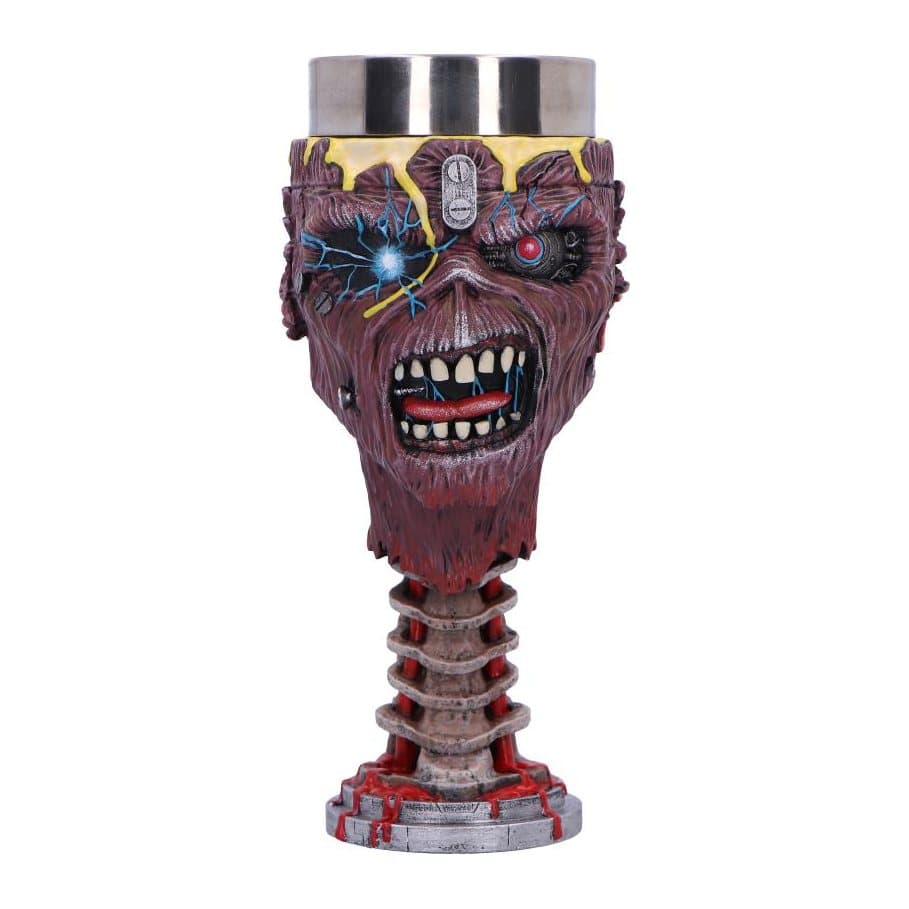 Iron Maiden goblet with a sculpted Eddie head and spine handle