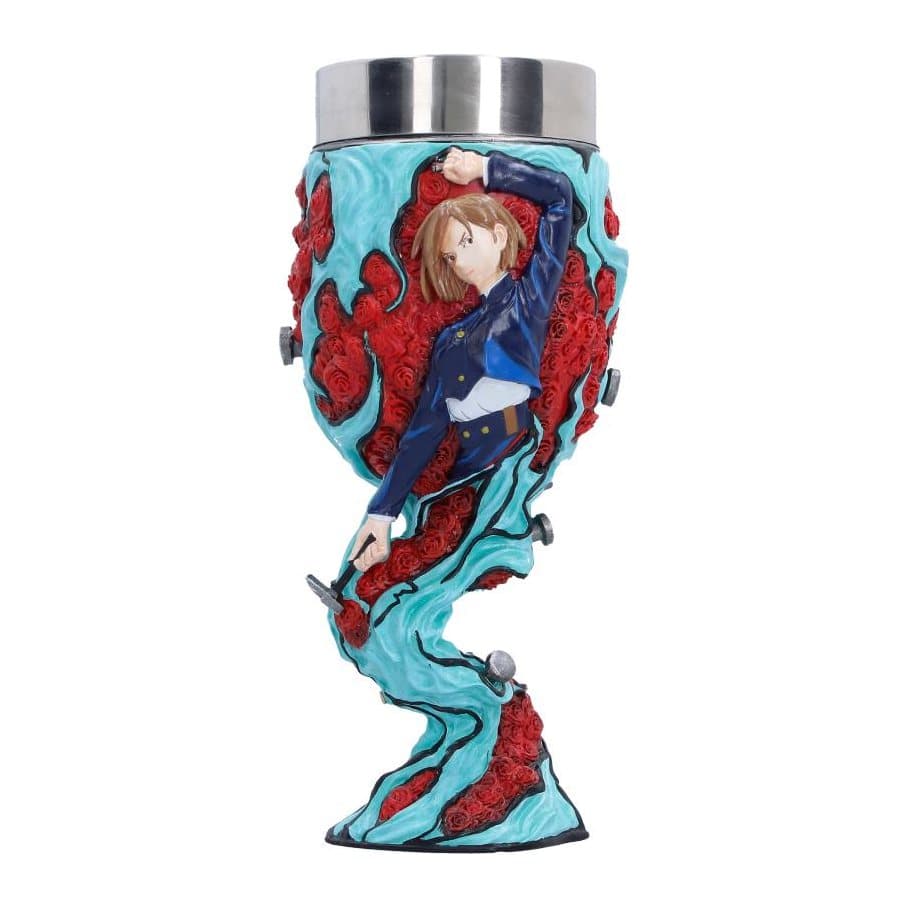 Jujutsu Kaisen Nobara Kugisaki goblet with a portrait of Nobara and red roses